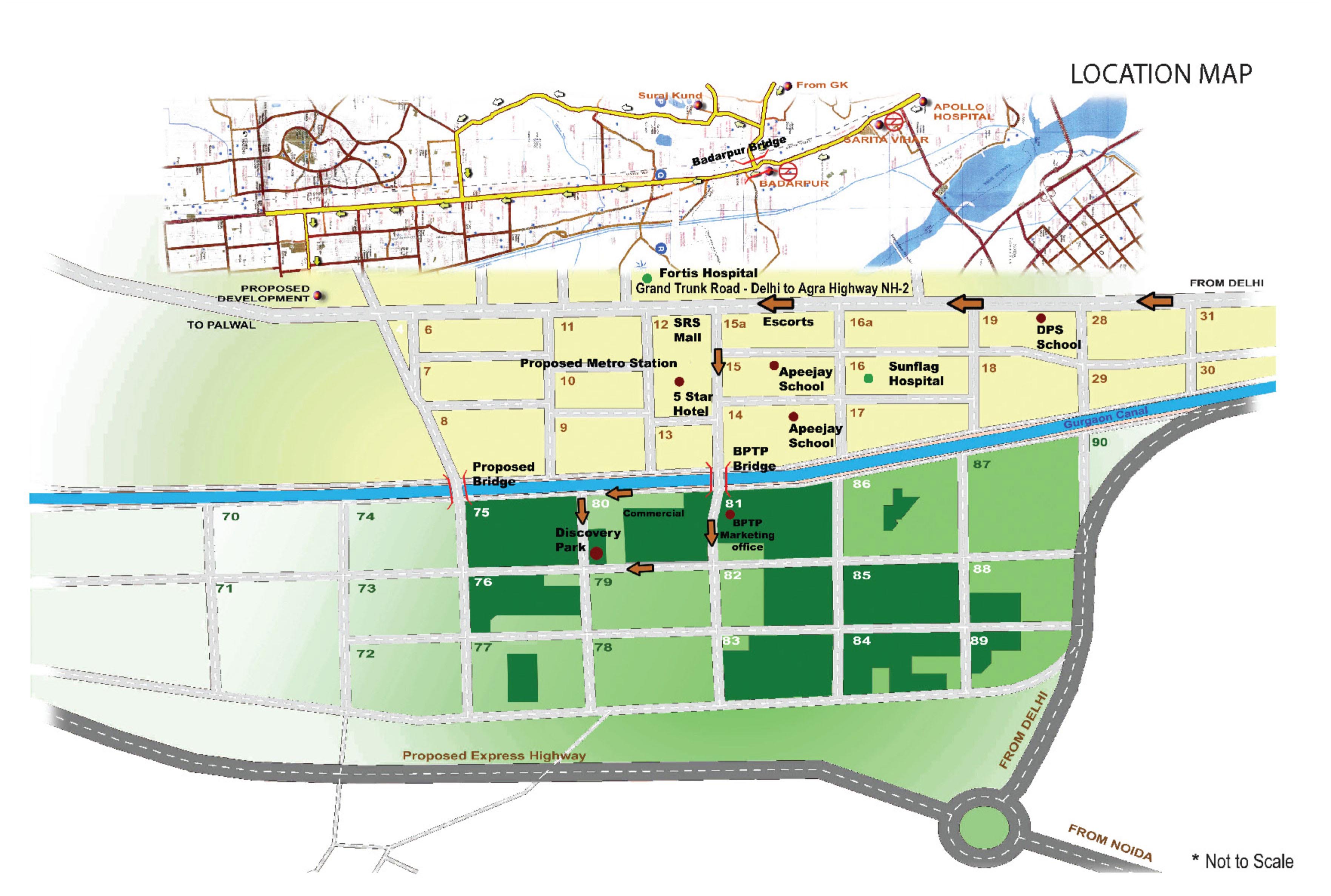 bptp discovery park location map