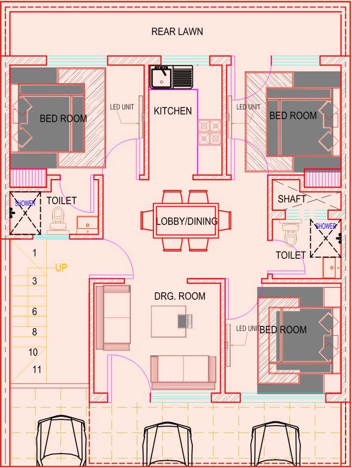 3 bhk in 194 sr. yard mansha floors site plan