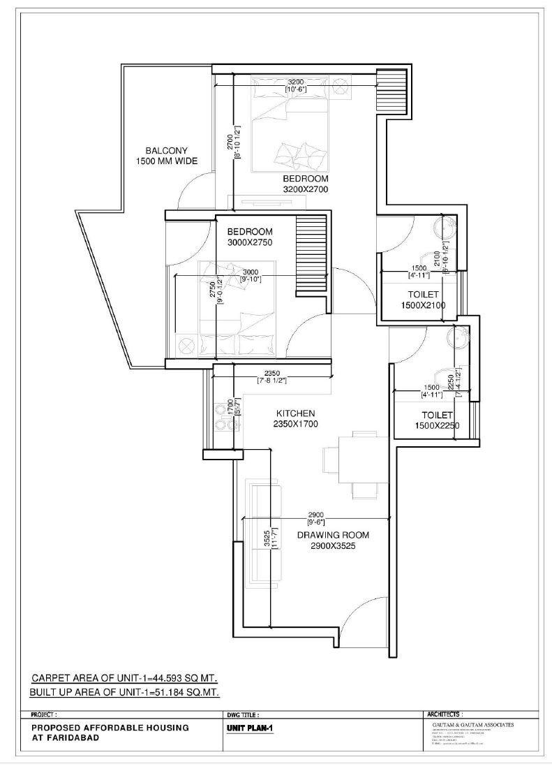 era divine 2 bhk floor plan in 1005 sq. feets