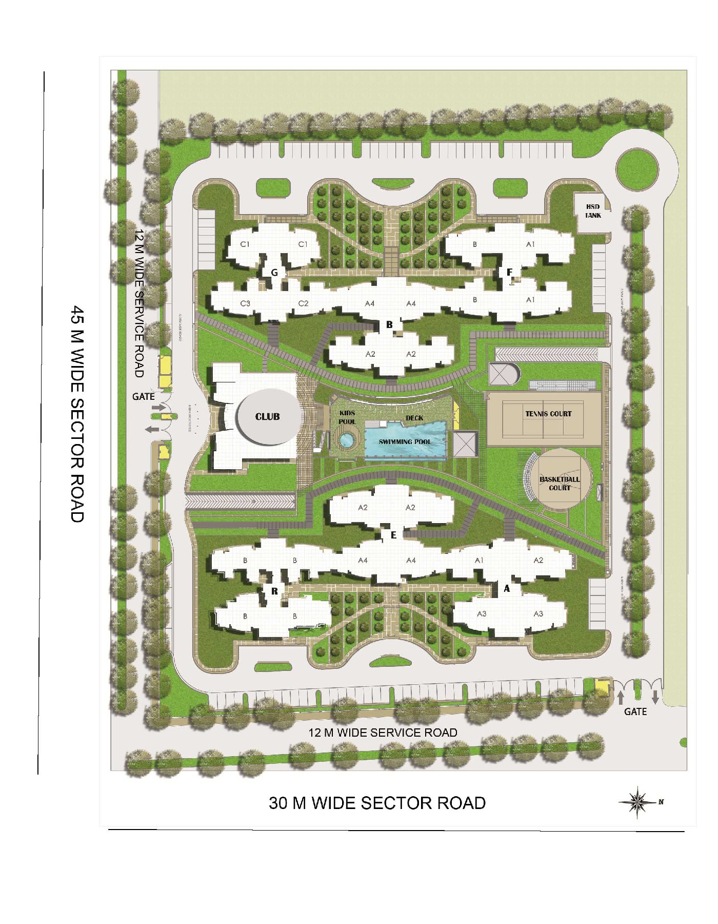 bptp the resort site plan faridabad
